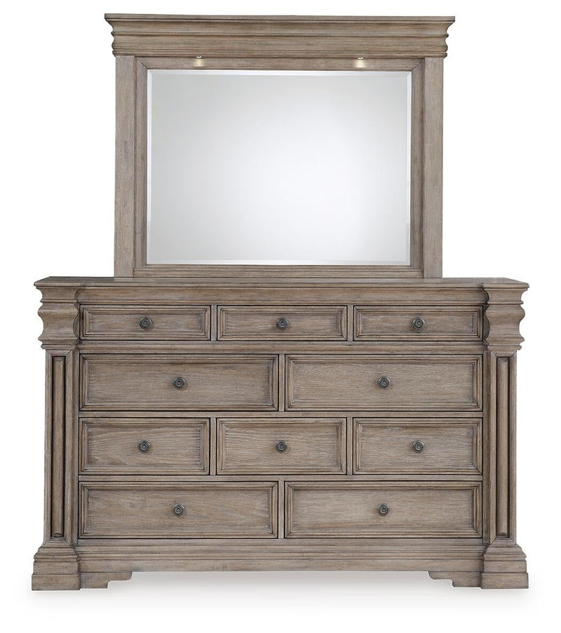 Blairhurst Queen Panel Bed with Mirrored Dresser
