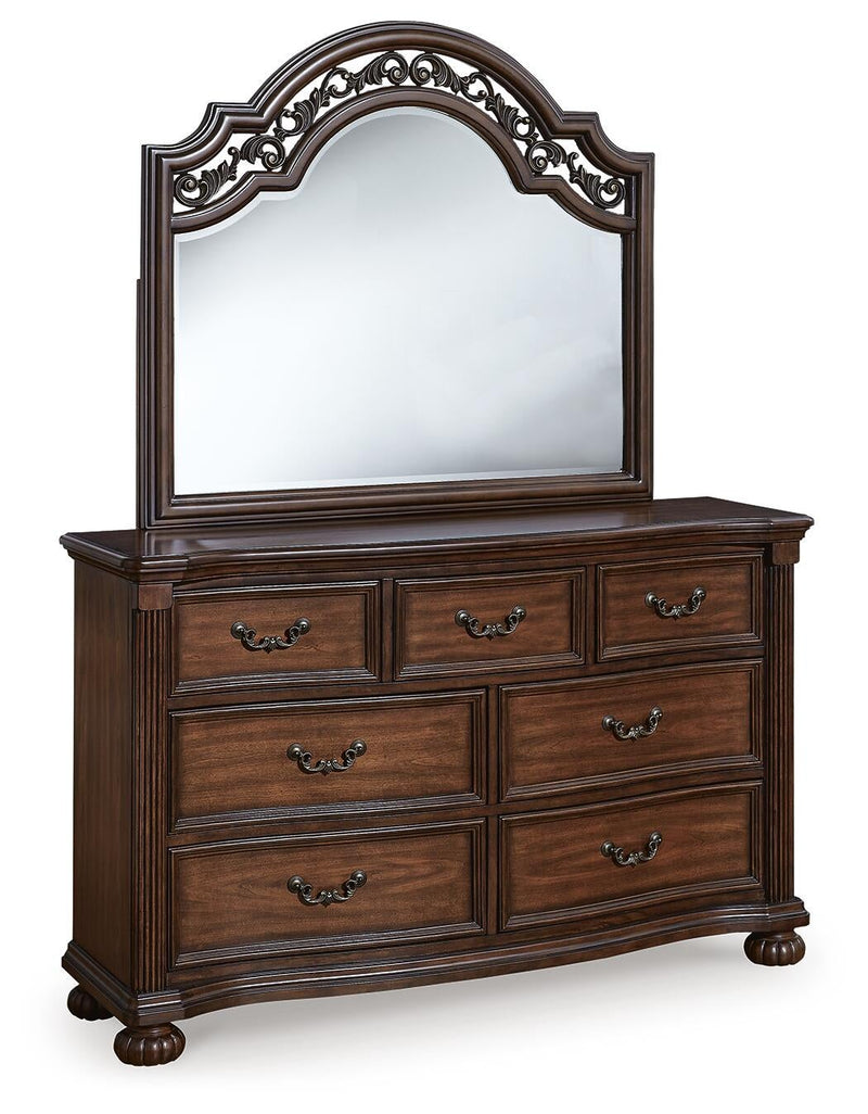 Lavinton California King Poster Bed, Dresser, Mirror, Chest and Nightstand