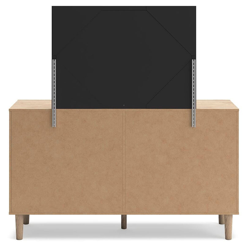 Cielden Queen Panel Bed with Mirrored Dresser and Nightstand