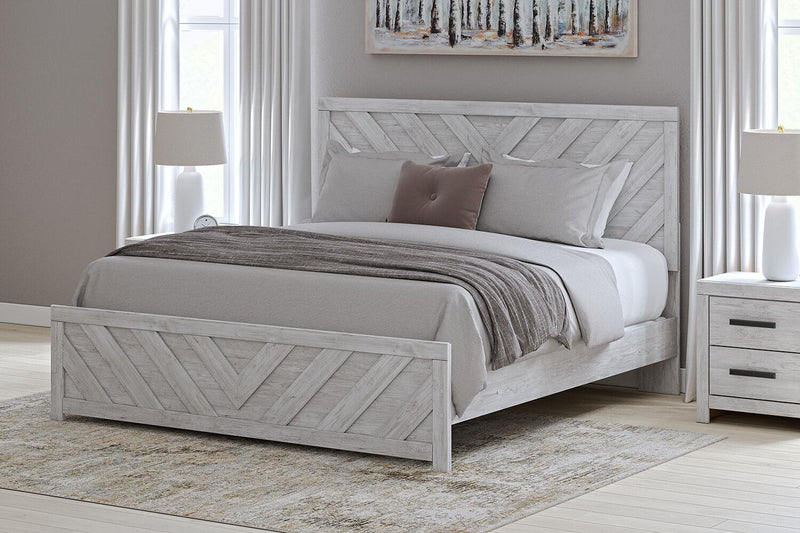 Cayboni King Panel Bed, Dresser, Mirror, Chest and Nightstand