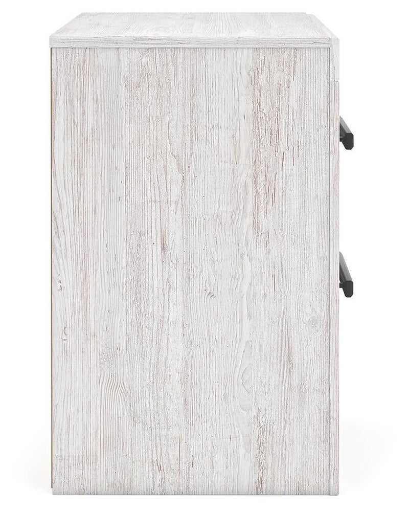Cayboni King Panel Bed with Mirrored Dresser and Nightstand