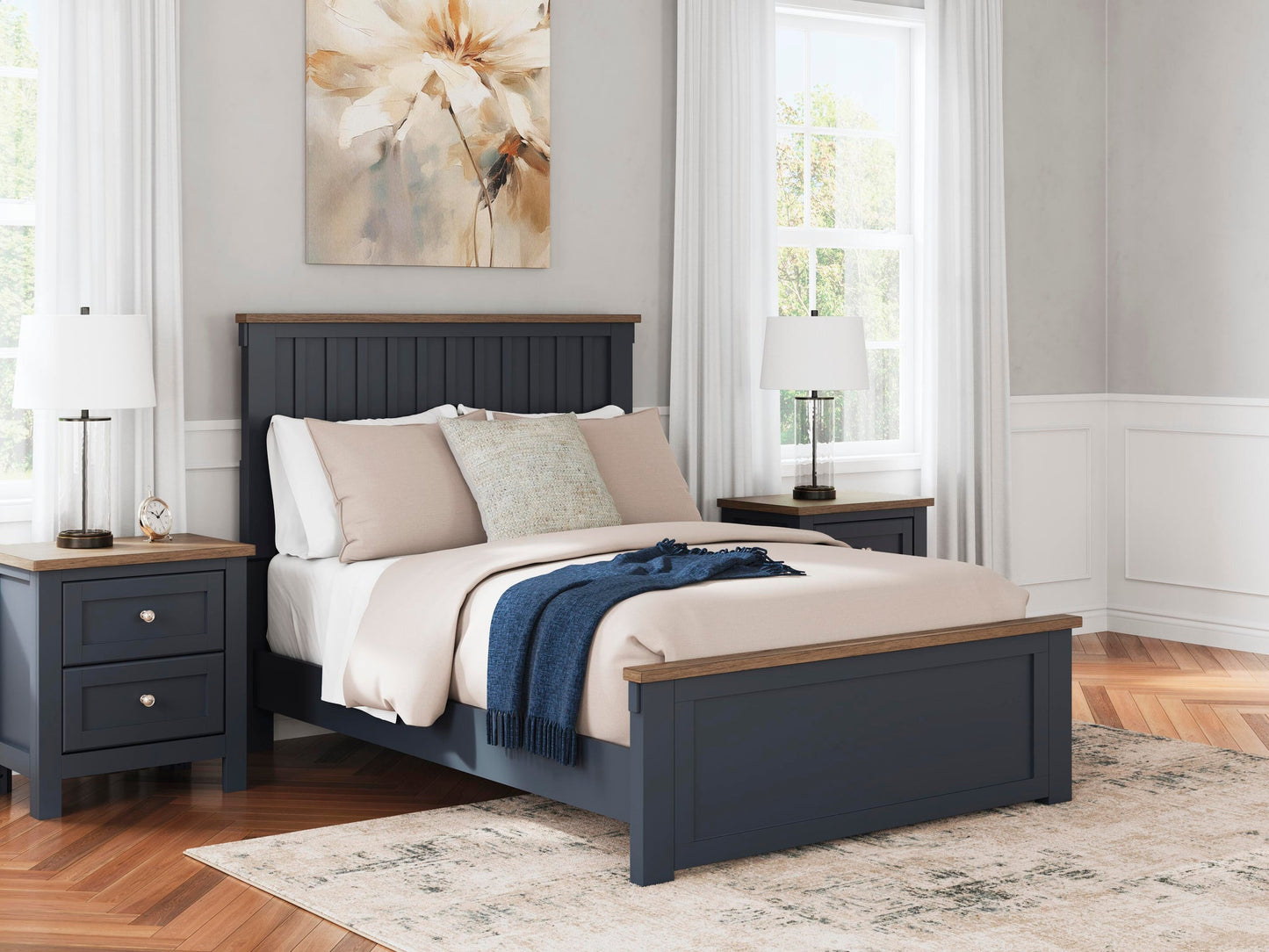 Landocken Full Panel Bed, Dresser and Mirror