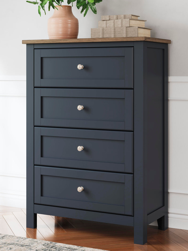 Landocken Twin Panel Bed, Dresser, Mirror, Chest and Nightstand