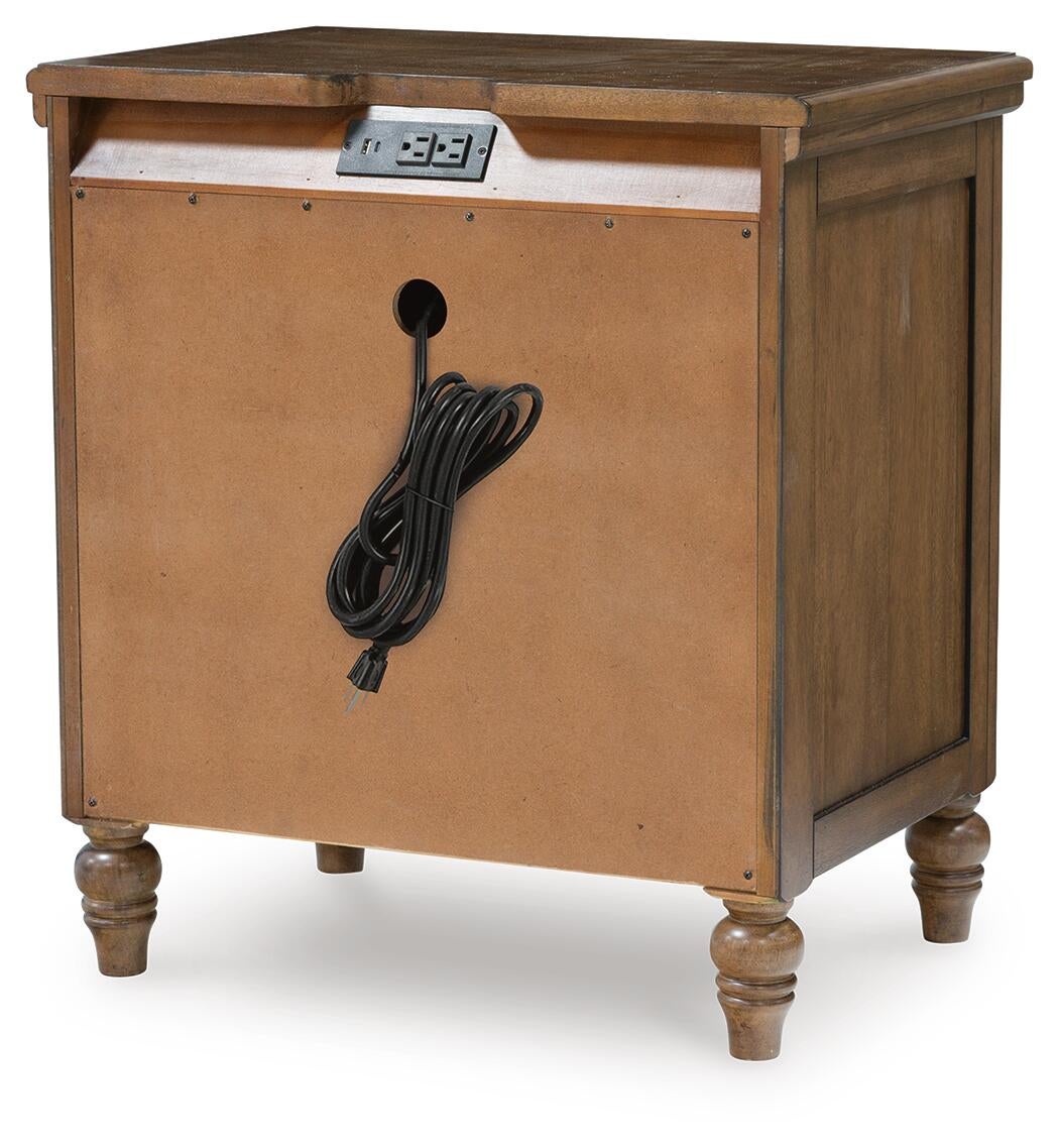 Sturlayne California King Upholstered Panel Bed, Dresser, Mirror and Nightstand