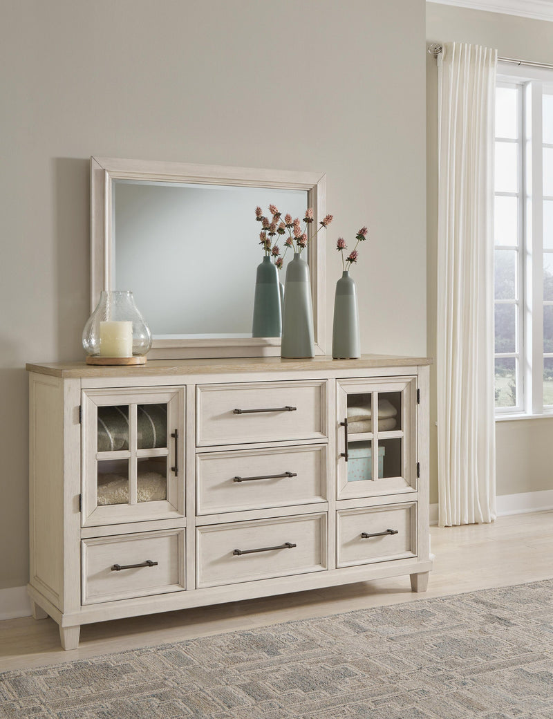 Shaybrock King Panel Bed, Dresser, Mirror, Chest and Nightstand