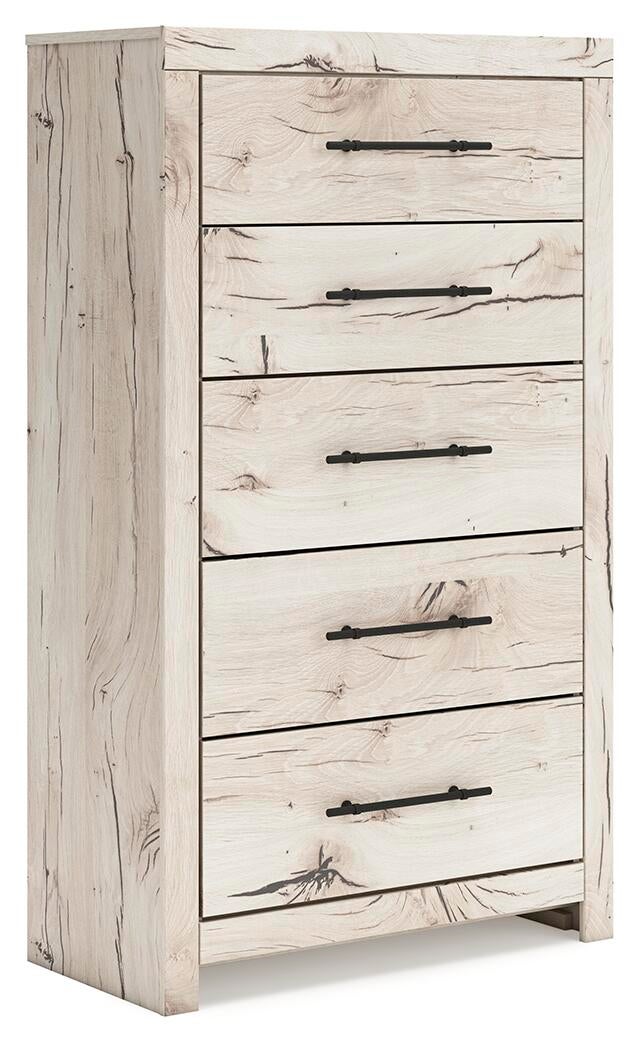 Lawroy King Panel Bed, Dresser, Mirror, Chest and Nightstand