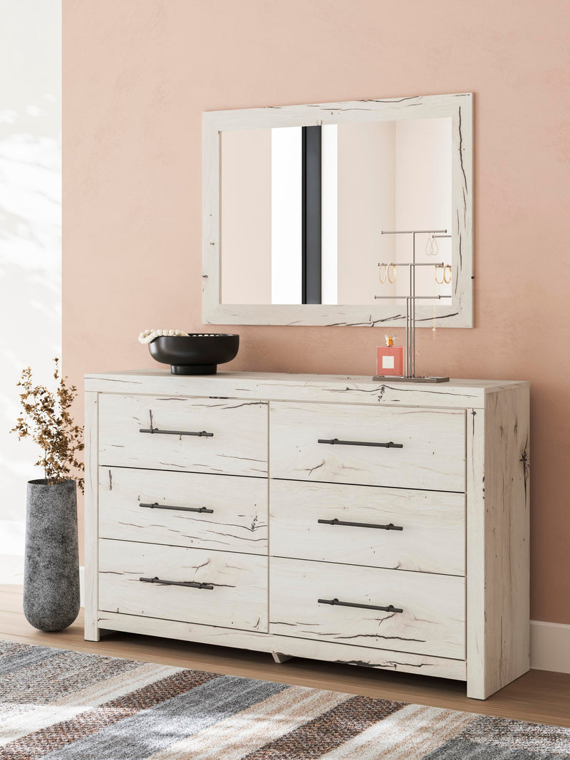 Lawroy King Panel Bed, Dresser, Mirror, Chest and Nightstand