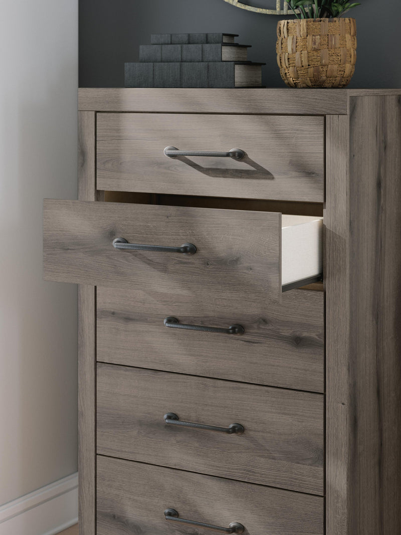 Urbanoore Full Panel Bed with Storage, Dresser, Mirror, Chest and Nightstand