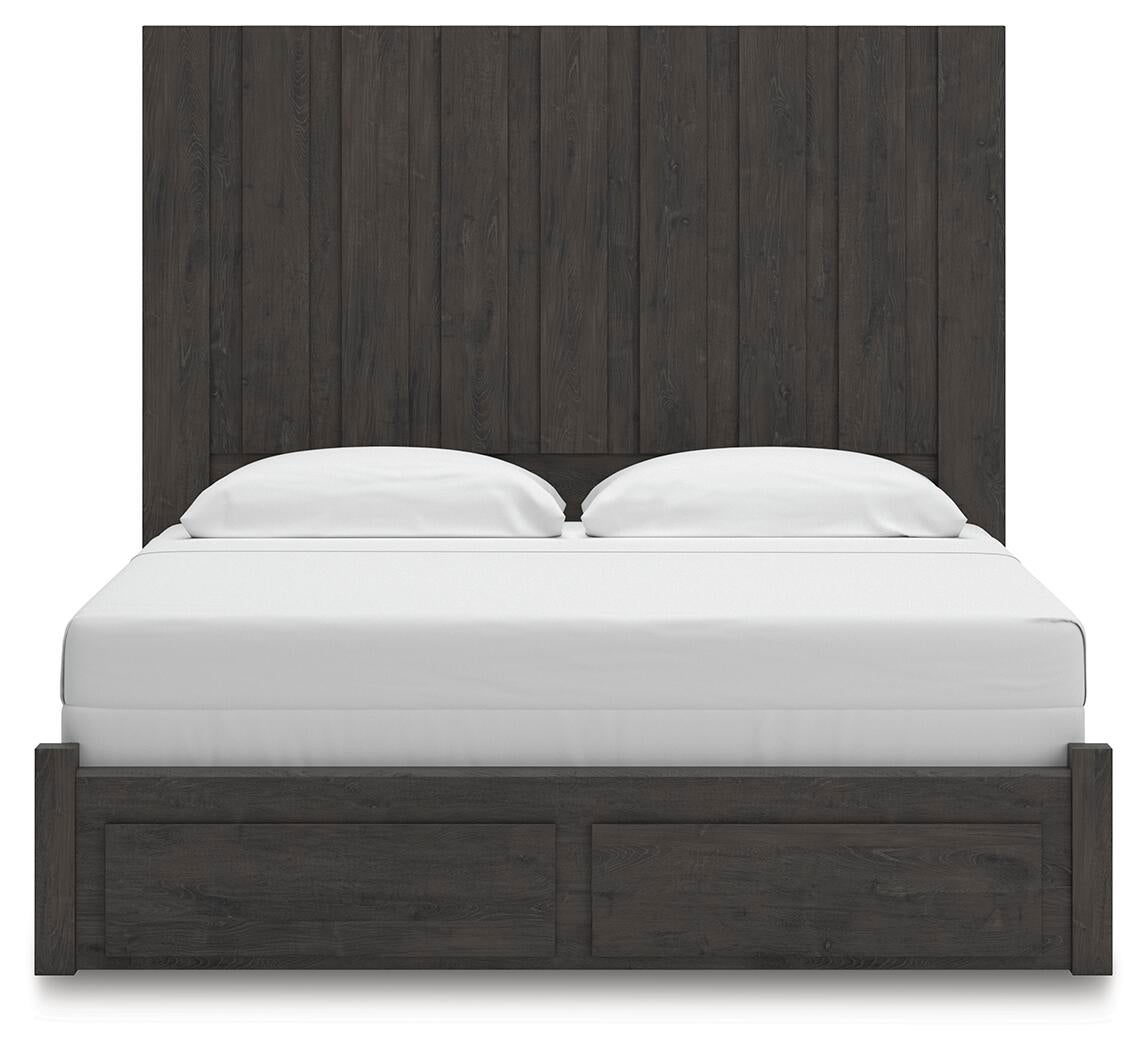 Fraluna King Panel Storage Bed, Dresser and Mirror