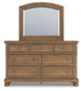 Feddinger King Storage Sleigh Bed with Mirrored Dresser and Nightstand