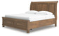 Feddinger King Storage Sleigh Bed with Mirrored Dresser and Nightstand