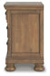 Feddinger King Storage Sleigh Bed with Mirrored Dresser and Nightstand