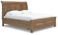 Feddinger California King Storage Sleigh Bed with Mirrored Dresser