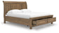Feddinger California King Storage Sleigh Bed with Mirrored Dresser