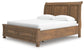 Feddinger California King Storage Sleigh Bed with Mirrored Dresser