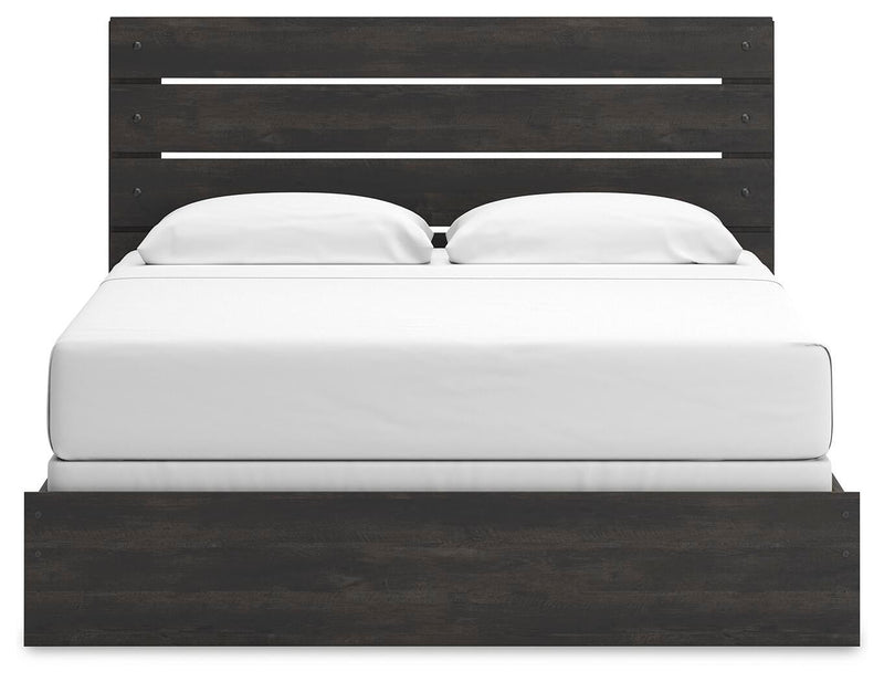 Delmorta King Panel Bed, Dresser and Mirror
