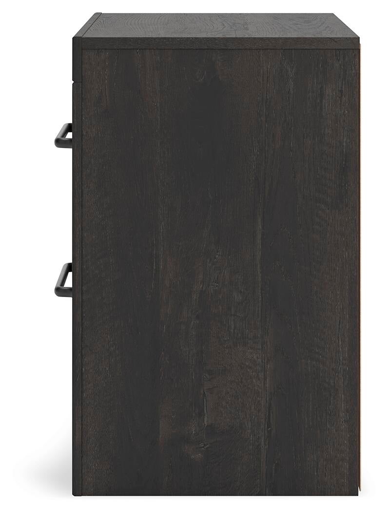 Delmorta Full Panel Storage Bed, Dresser, Mirror and Nightstand