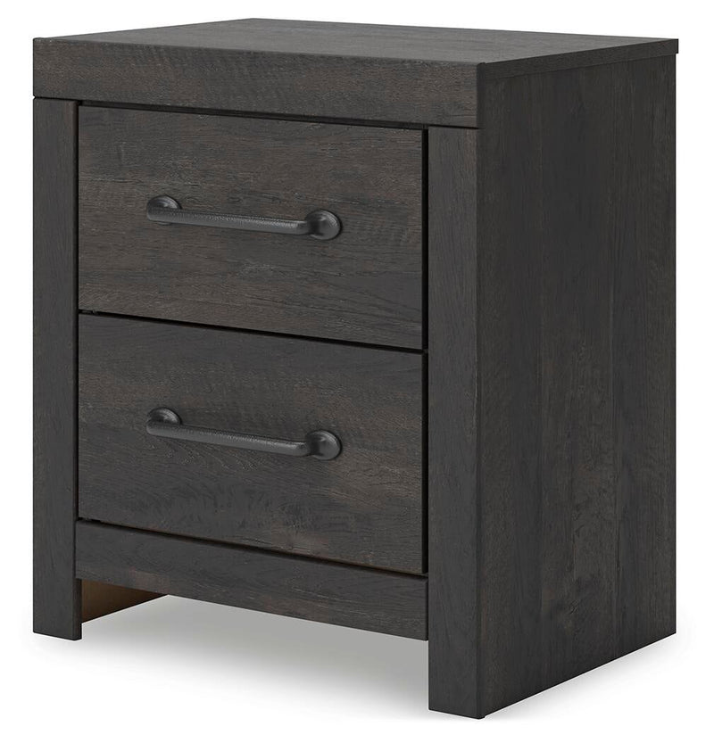 Delmorta Twin Panel Bed with Storage, Dresser, Mirror, Chest and Nightstand