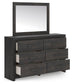 Hollivern Twin Panel Bed with Storage, Dresser, Mirror and Nightstand
