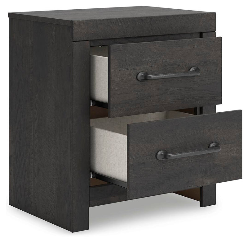 Delmorta Twin Panel Bed with Storage, Dresser, Mirror and Nightstand