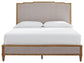 Sharlance California King Upholstered Panel Bed, Dresser and Mirror
