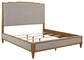 Sharlance California King Upholstered Panel Bed, Dresser and Mirror