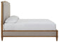 Sharlance California King Upholstered Panel Bed, Dresser and Mirror