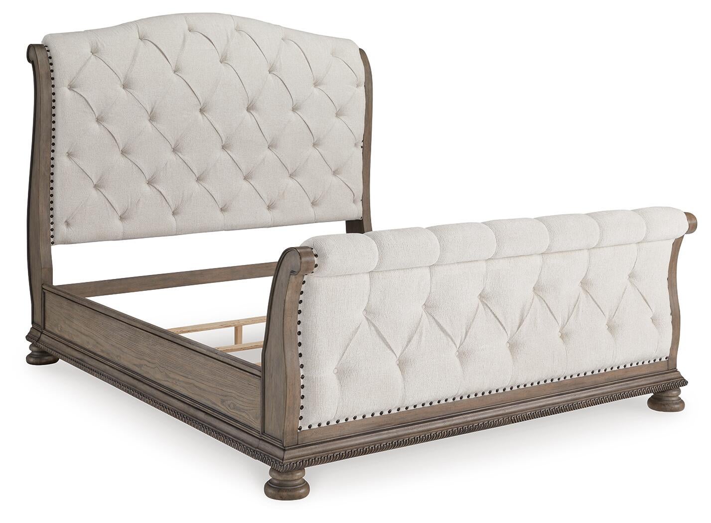 Ardenfield King Upholstered Sleigh Bed, Dresser and Mirror