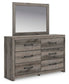 Graystorm Full Panel Bed with Storage, Dresser and Mirror