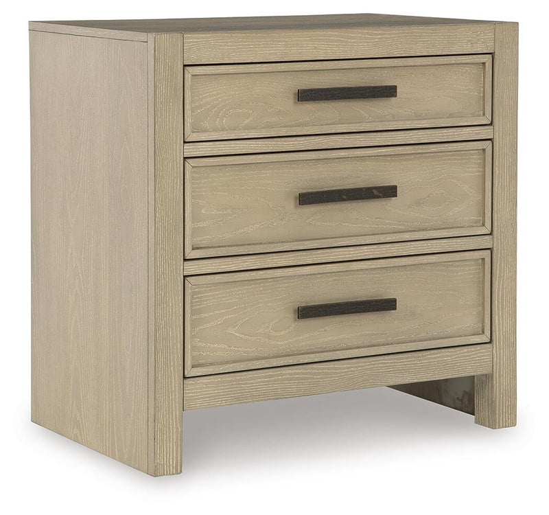 Calmoro California King Bookcase Bed with Mirrored Dresser and Nightstand