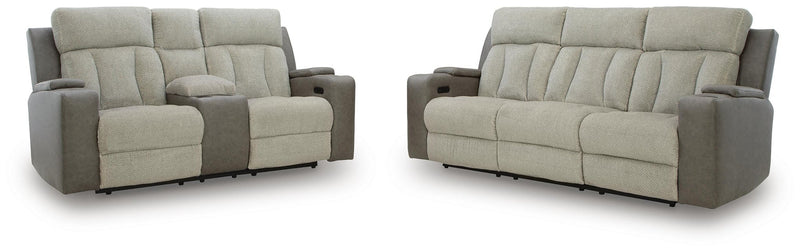 Stately Check Sofa and Loveseat