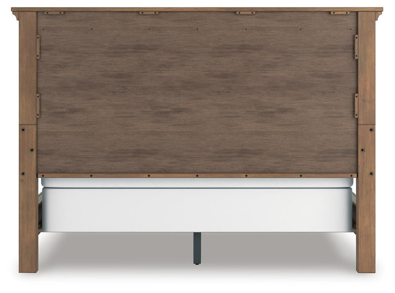 Vandenmore California King Panel Bed with Mirrored Dresser and Nightstand