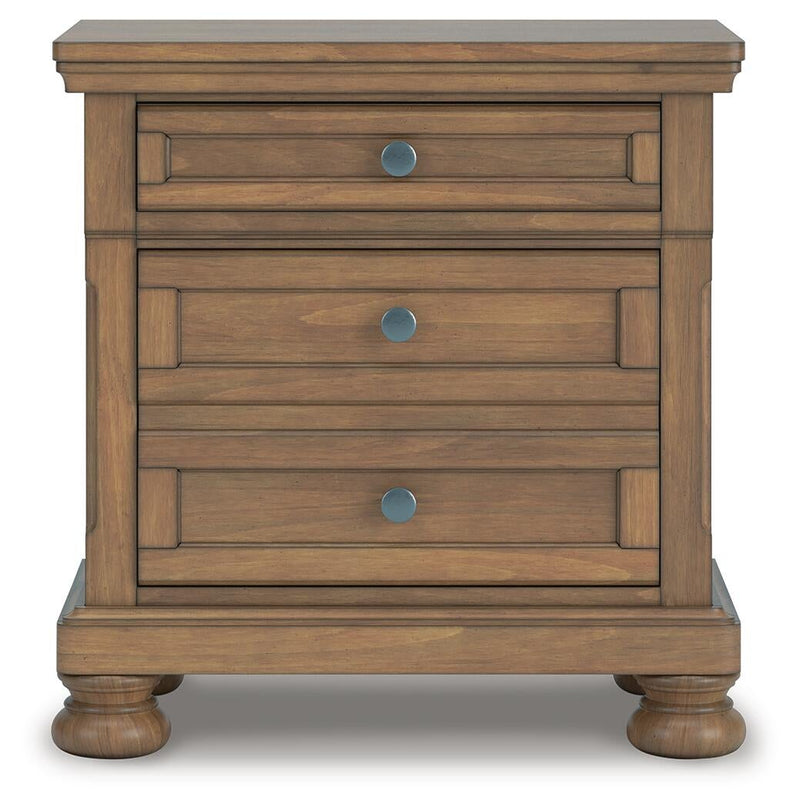Vandenmore California King Panel Bed with Mirrored Dresser and Nightstand