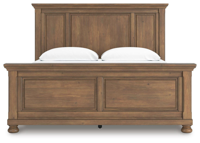 Vandenmore King Panel Bed with Mirrored Dresser, Chest and Nightstand