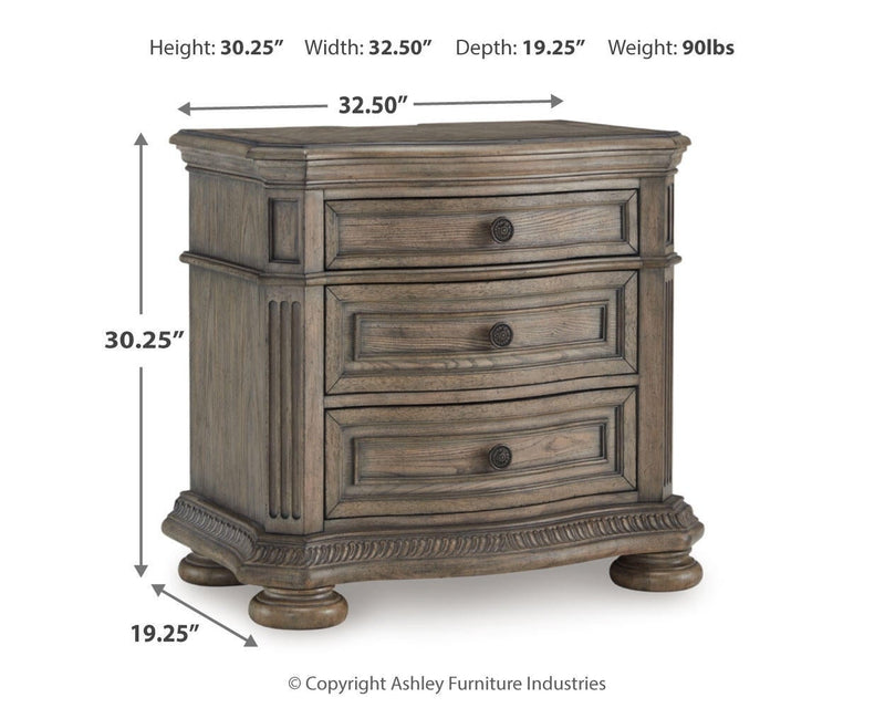 Ardenfield King Upholstered Sleigh Bed, Dresser, Mirror, Chest and Nightstand