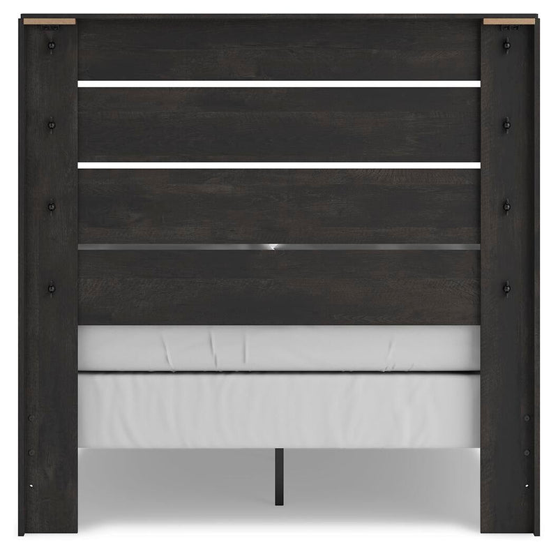 Delmorta Full Panel Bed, Dresser and Mirror