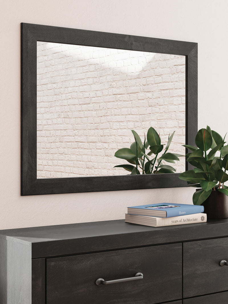 Delmorta Full Panel Bed, Dresser and Mirror