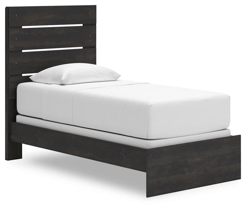 Delmorta Twin Panel Bed, Dresser and Mirror