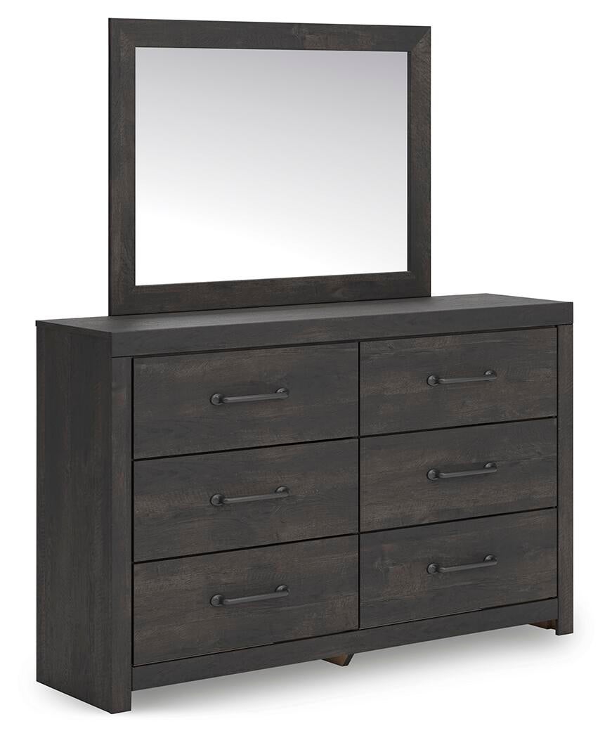 Hollivern Full Panel Bed with Storage, Dresser, Mirror, Chest and Nightstand