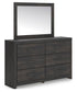 Hollivern Full Panel Storage Bed, Dresser, Mirror, Chest and Nightstand