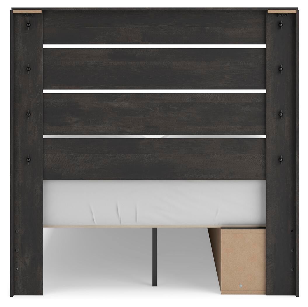 Hollivern Full Panel Storage Bed, Dresser, Mirror, Chest and Nightstand