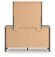 Pamytta Twin Upholstered Panel Platform Bed, Dresser, Mirror and Nightstand