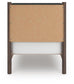 Pamytta Twin Upholstered Panel Platform Bed, Dresser, Mirror and Nightstand