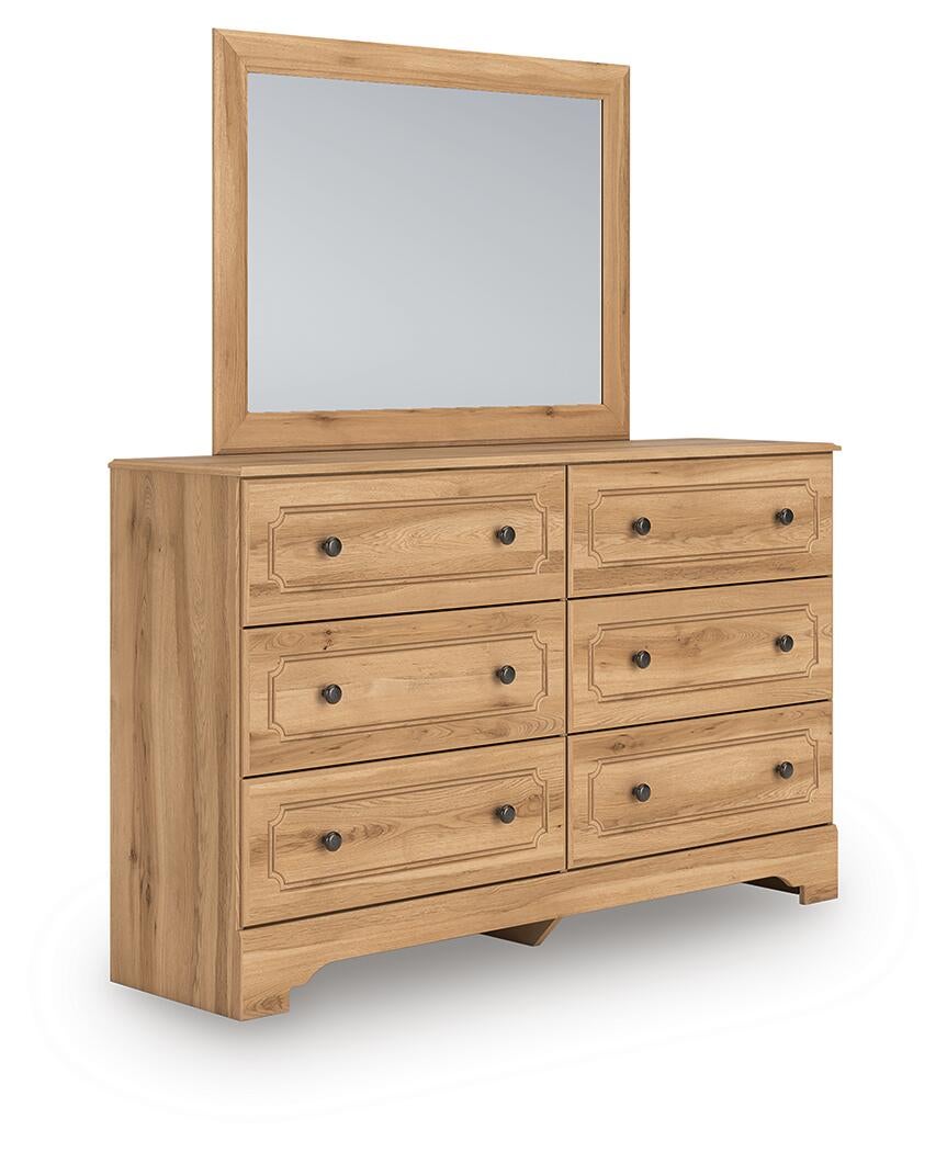 Galletyn King Panel Bed with Mirrored Dresser