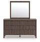 Pamytta King Upholstered Panel Platform Bed, Dresser, Mirror, Chest and Nightstand