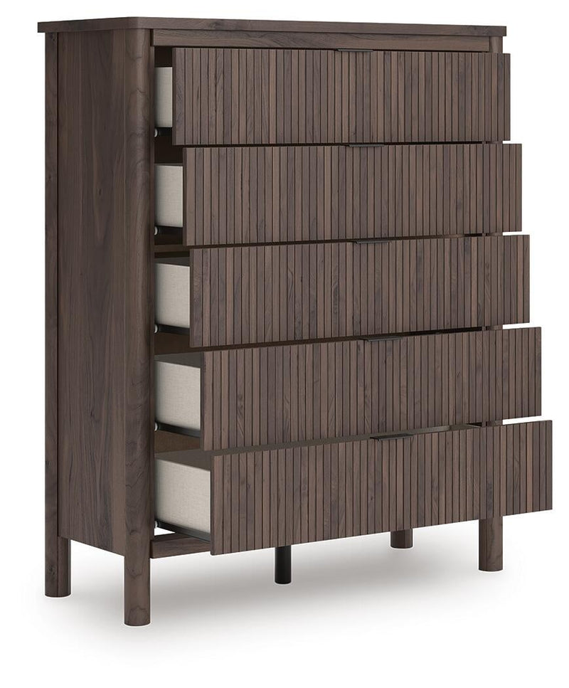 Cadmori Full Panel Bed, Dresser, Mirror, Chest and Nightstand