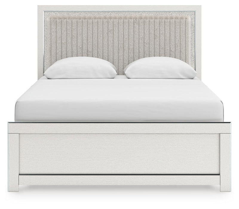 Birmonton Queen Upholstered Panel Bed, Dresser, Mirror, Chest and Nightstand