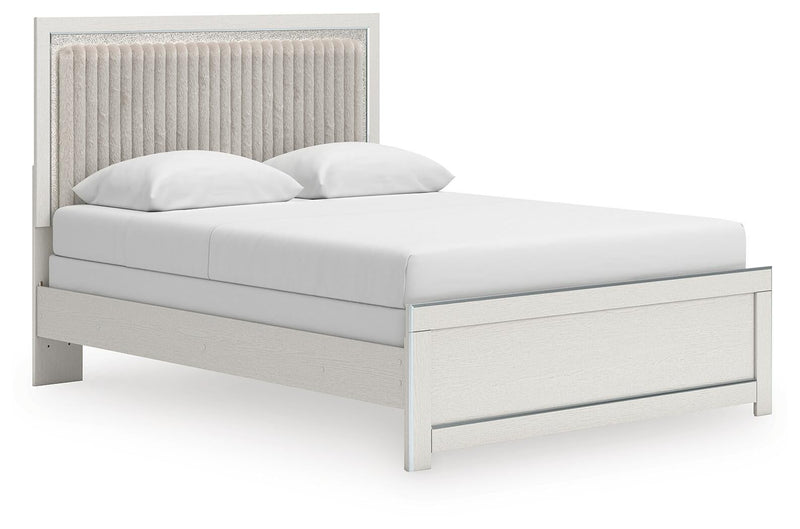 Birmonton Queen Upholstered Panel Bed, Dresser, Mirror and Nightstand