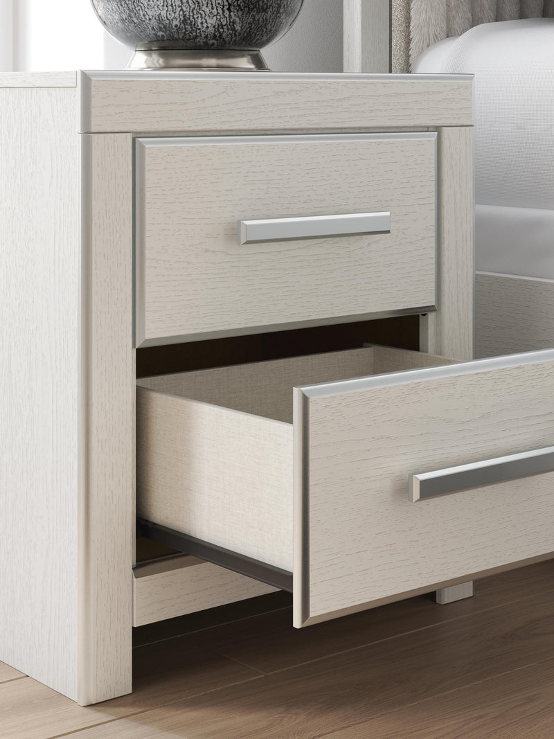 Birmonton Queen Upholstered Panel Platform Bed, Dresser, Mirror, Chest and Nightstand