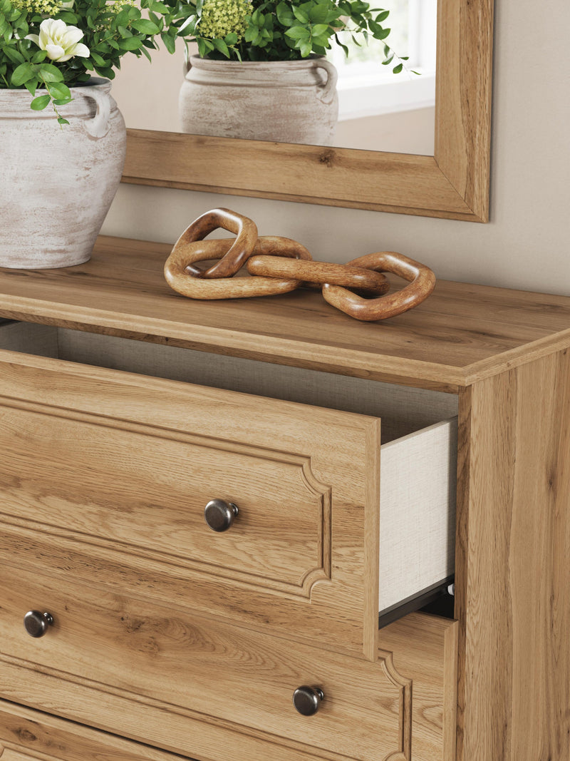 Galletyn Full Panel Bed with Mirrored Dresser and Nightstand